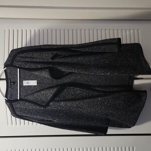Banana Republic Fleece Dark Heather Gray Cardigan